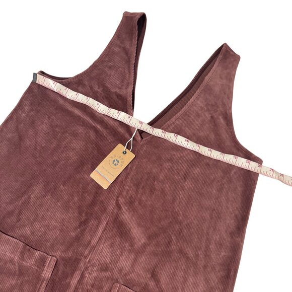 Marine Layer Re-Spun Deep Mahogany Corduroy Shift Dress W/ Pockets size Large - Picture 7 of 12
